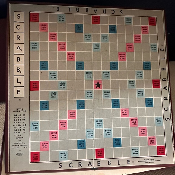 Vtg 1953 SCRABBLE CROSSWORD GAME BY SELCHOW & RIGHTER CO. - C9 Complete - Picture 2 of 7